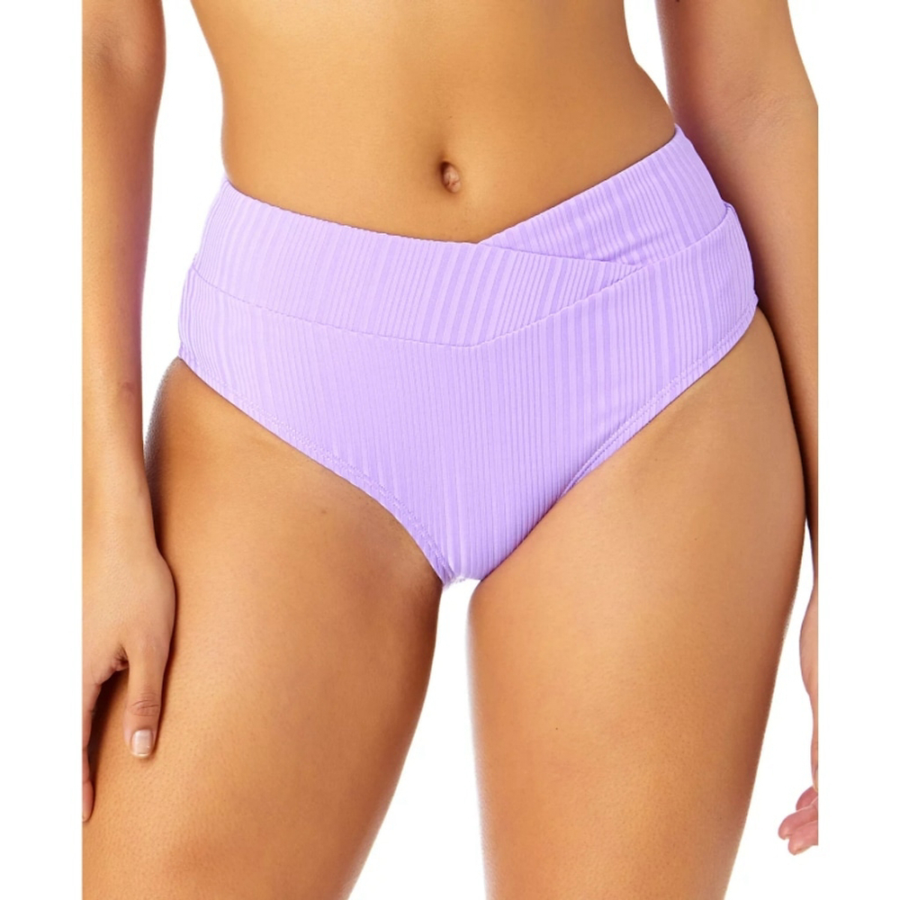 Salt + Cove Women's Size Large Purple Ribbed V-Waist Bikini Bottoms NWT
